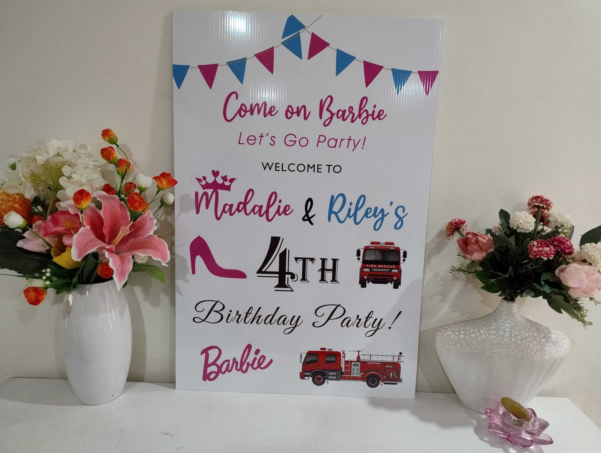 Cute and Colorful Kids' Party Entrance Sign &nd...