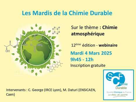 Webinaire : 12e édition des Mardis de la chimie durable | SCF | Prévention du risque chimique | Scoop.it