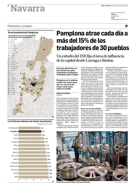 Pamplona atrae al día a más del 15% de los trabajadores de 30 pueblos | Ordenación del Territorio | Scoop.it