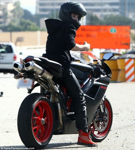 All revved up: Justin Bieber hits the road on his beloved Ducati motorbike | Dailymail.uk | Ductalk: What's Up In The World Of Ducati | Scoop.it