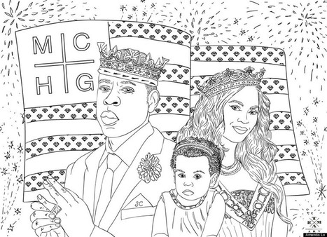 Beyonce, Jay-Z, & Blue Ivy Coloring Page:  American Royalty | Makerspace Managed | Scoop.it