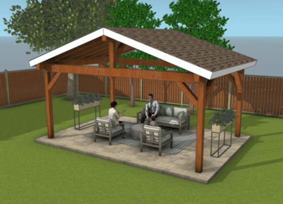 18×12 Gable Pavilion Plans – 4 Post Gazebo | MyOutdoorPlans | Garden Plans | Scoop.it