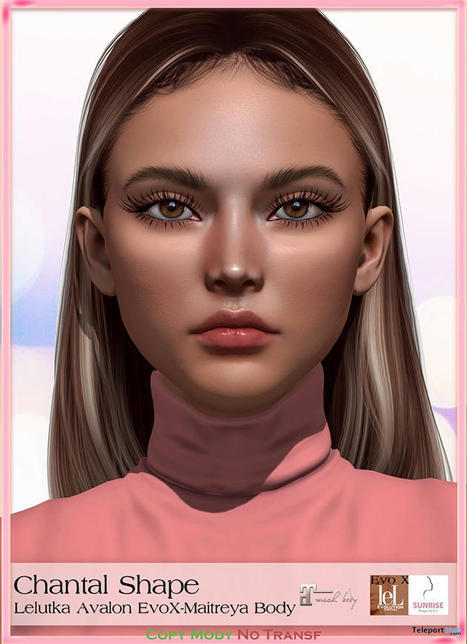 Chantal Shape For Lelutka Avalon EvoX Head May 2022 Group Gift by SUNRISE Shapes & Co. | Teleport Hub - Second Life Freebies | Second Life Freebies | Scoop.it