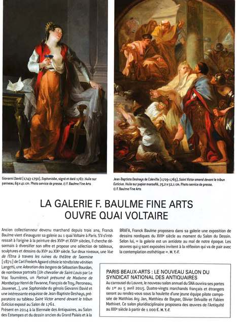 La nouvelle galerie de Franck Baulme ouvre Quai Voltaire | Paris Beaux-Arts | Scoop.it
