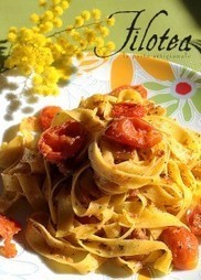 Tagliatelle with roasted Ciliegini tomatoes, Achovies and Botargo | La Cucina Italiana - De Italiaanse Keuken - The Italian Kitchen | Scoop.it