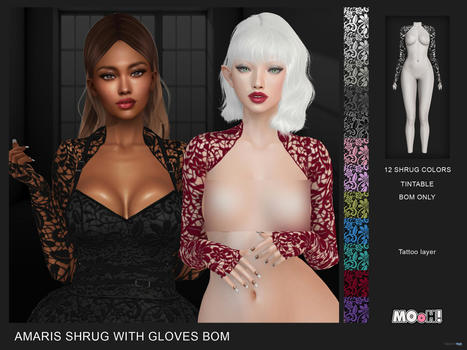 Amaris Shrug With BOM Gloves June 2022 Group Gift by MOoH! | Teleport Hub - Second Life Freebies | Second Life Freebies | Scoop.it