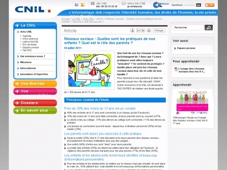 Réseaux sociaux : Quelles sont les pratiques de nos enfants ? Quel est le rôle des parents ? | Websourcing.fr | -thécaires | Espace jeunesse | Scoop.it