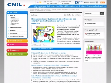 Réseaux sociaux : Quelles sont les pratiques de nos enfants ? Quel est le rôle des parents ? | Websourcing.fr | -thécaires | Espace numérique et autoformation | Scoop.it