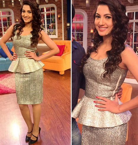 Gauahar Khan Glitters In Metallic Peplum Dress At Comedy Nights With Kapil | Celebrity Fashion Trends | Scoop.it