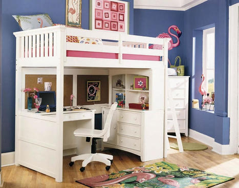 kids bed and desk