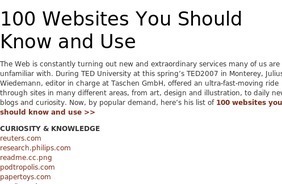 TED Blog | 100 Websites You Should Know and Use | 21st Century Learning and Teaching | Scoop.it