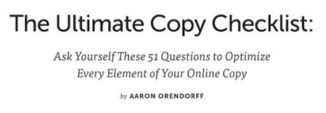 Ultimate Copy Checklist: 51 Questions to Optimize Your Online Copy | Public Relations & Social Marketing Insight | Scoop.it