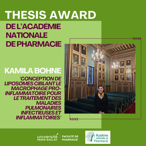 Kamila Bohne Japiassu, lauréate du prix de thèse en technologie pharmaceutique de l'Académie Nationale de Pharmacie | Life Sciences Université Paris-Saclay | Scoop.it