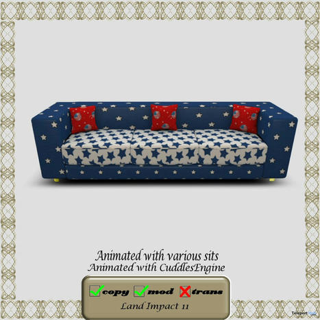 Independence Sofa July 2021 Gift by Avelyn&rsquo;s Creations | Teleport Hub - Second Life Freebies | Second Life Freebies | Scoop.it