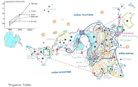Carte. Vision du monde en 2050, M. Alfré et C. Chabert - www.diploweb.com | Espace Méditerranéen : géopolitique, coopération... | Scoop.it