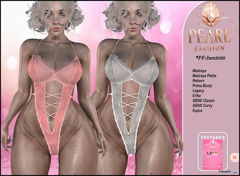Inez Bodysuit Fatpack Teleport Hub Group Gift by Pearl Fashion | Teleport Hub - Second Life Freebies | Second Life Freebies | Scoop.it
