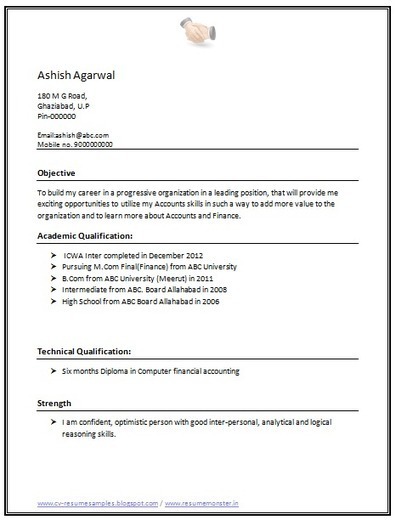 Resume format for bba freshers sample - definekryptonite.x ...