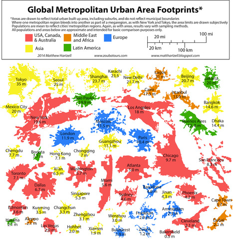 Comparing Urban Footprints Around the World | Stage 5  Changing Places | Scoop.it