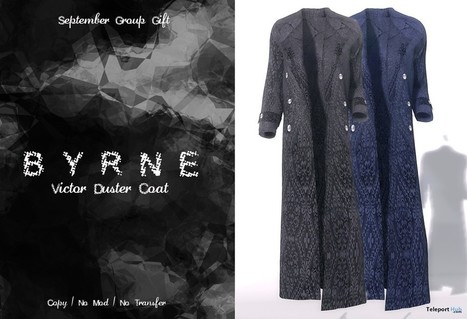 Victor Coats For Men Group Gift by BYRNE Boutique | Teleport Hub - Second Life Freebies | Second Life Freebies | Scoop.it