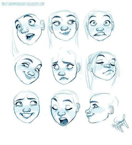 Carton Facial Expression Reference Guide Draw