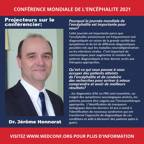 Count Down to WED Conference 2021: Meet Dr. Jérôme Honnorat | AntiNMDA | Scoop.it