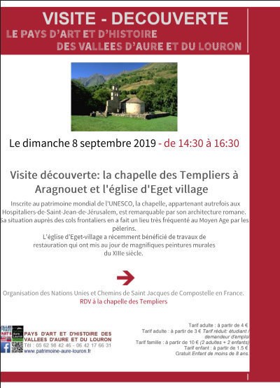 Chapelle des Templiers et église d'Eget village au menu du Pays d'Art et d'Histoire le 8 septembre | Vallées d'Aure & Louron - Pyrénées | Scoop.it
