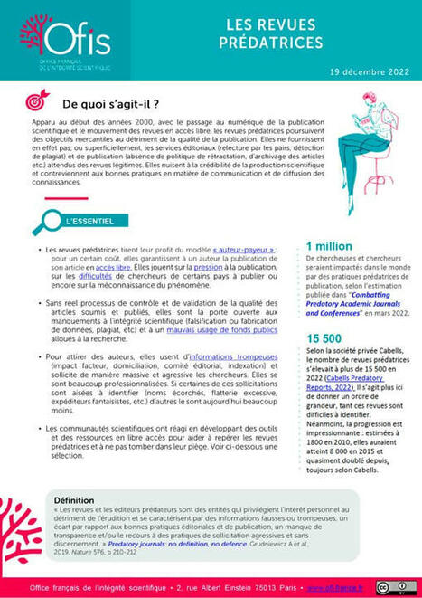 Revues pr&eacute;datrices | Office fran&ccedil;ais de l'Int&eacute;grit&eacute; scientifique | Science ouverte | Scoop.it