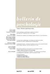 Bulletin de psychologie 2014/2, Éducation, apprentissage scolaire | Veille Éducative - L'actualité de l'éducation en continu | Scoop.it