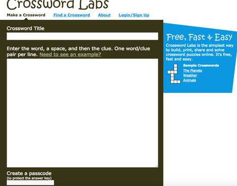 Free, Online Crossword Maker - Crossword Labs | Education Matters - (tech and non-tech) | Scoop.it