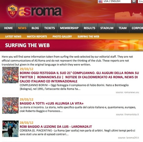AS Roma Curates Its News Stream With Shareist | Content Curation World | Scoop.it