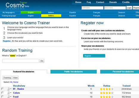 Cosmo Trainer - Learn new words in foreign languages | Learn Italian | Scoop.it