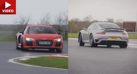 Audi’s Sonorous R8 V10 Plus Fights Porsche’s Mega 911 Turbo S In Wet Track Battle | Porsche cars are amazing autos | Scoop.it