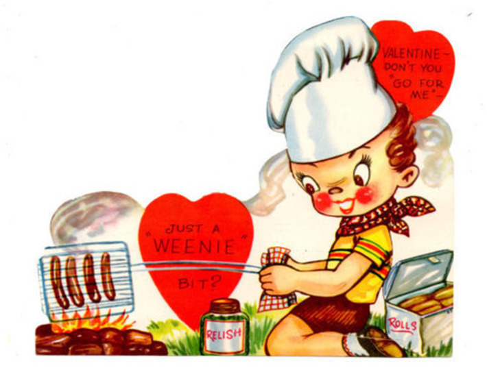 Dont Get Your Weenies In a Bunch Over This Vintage Unused 1930's Die Cut Valentine | Antiques & Vintage Collectibles | Scoop.it