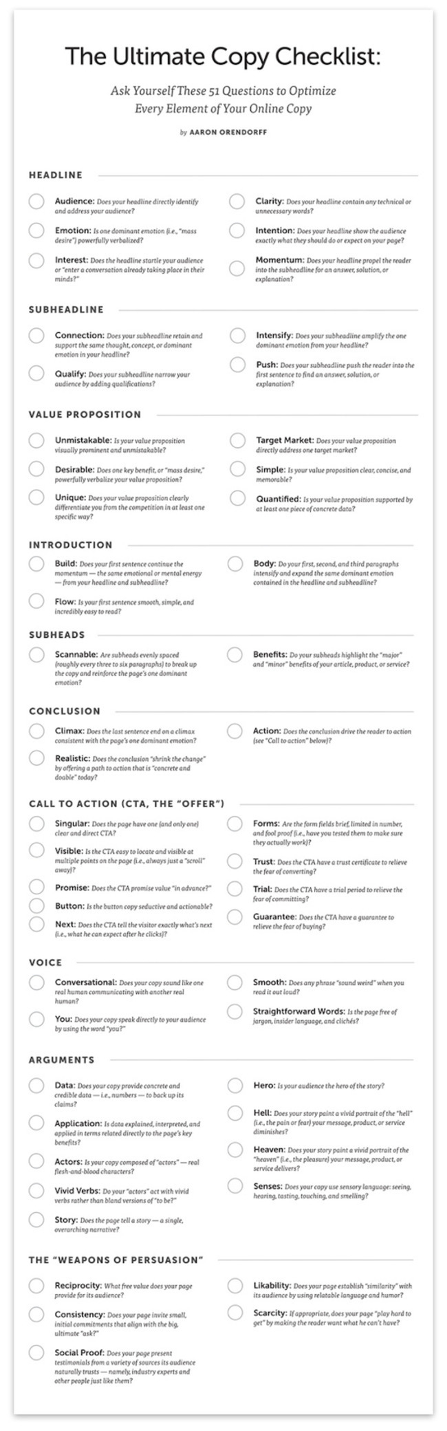 The Ultimate Copy Checklist: 51 Questions to Optimize Every Element of Your Online Copy [Free Poster] - Copyblogger | Redacción de contenidos, artículos seleccionados por Eva Sanagustin | Scoop.it