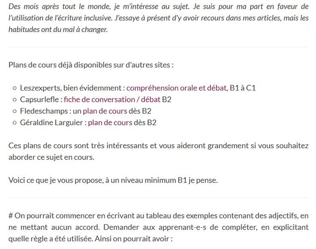 L’écriture inclusive – | POURQUOI PAS... EN FRANÇAIS ? | Scoop.it