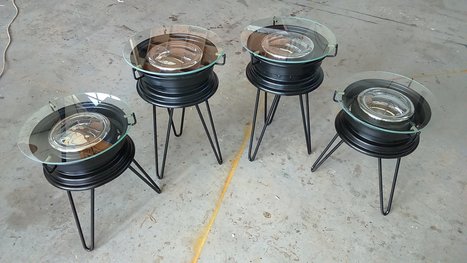 Repurposed BMX Rims Into Coffee Tables | 1001 Recycling Ideas ! | Scoop.it