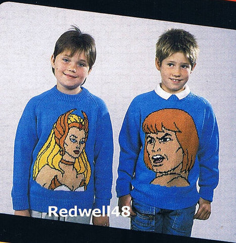 2 Retro Masters of the Universe Sweater Intarsia Patterns: He-Man & She-Ra PDF download | Kitsch | Scoop.it