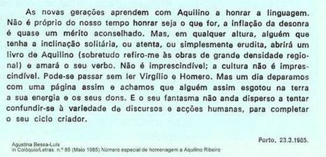 Agustina Bessa Lu&iacute;s : "As novas gera&ccedil;&otilde;es aprendem com Aquilino a honrar a linguagem." | LIVROS e LEITURA(S) | Scoop.it