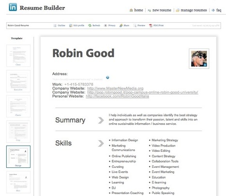 Impaginati un curriculum super-professionale in 5 minuti con LinkedIN Resume Builder | Web Designer Freelance | Scoop.it