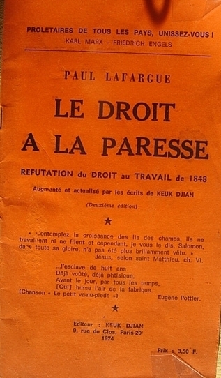 Message à Editis : laissez "Le droit à la paresse" dans le domaine public ! | Libertés Numériques | Scoop.it