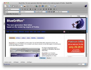 BlueGriffon, The next-generation Web Editor based on the rendering engine of Firefox | Aplicaciones y Herramientas . Software de Diseño | Scoop.it