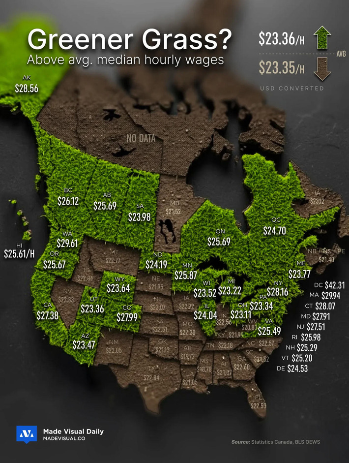 Above average hourly wages, state by state | Business Report - Making A Difference | Scoop.it