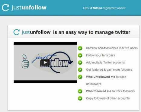 Une trousse à outils pour Twitter, JustUnfollow | Outils et astuces du web | Scoop.it