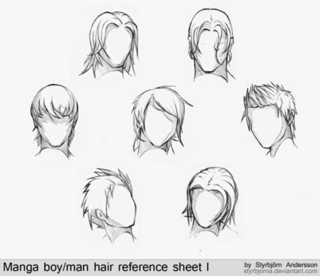Manga boy/man hair reference sheet I | Drawing References and Resources | Scoop.it