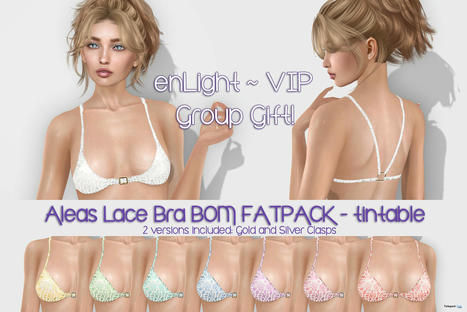 Aleas BOM Lace Bra Fatpack April 2024 Group Gift by enLight | Teleport Hub - Second Life Freebies | Second Life Freebies | Scoop.it