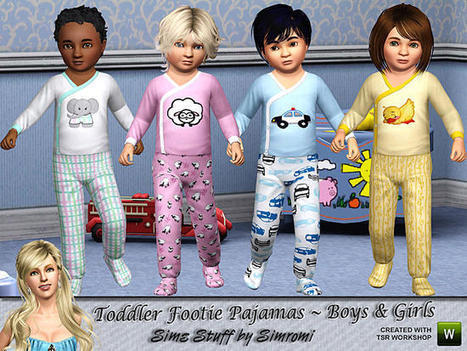 simromi's Toasty Tootsies ~ Footie Pajamas for Toddlers << TSR (Gratuit) | Les Sims | Scoop.it