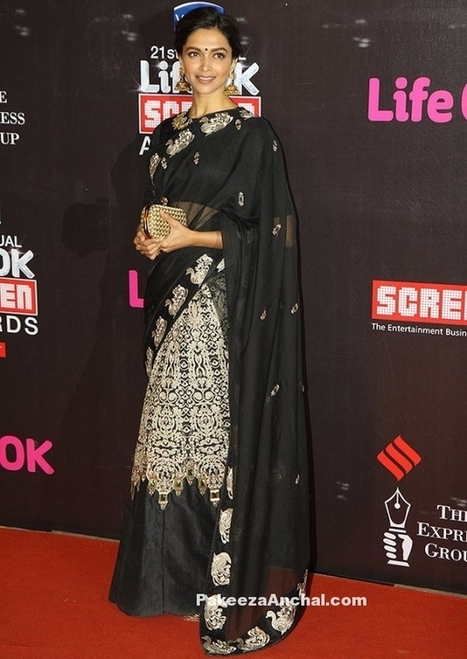 Deepika Padukone in Embroidered Black Lehenga Saree from Jade by Monica and Karishma | Indian Fashion Updates | Scoop.it