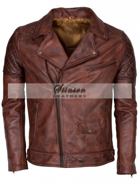 David Beckham Inspired Styling Real Genuine Cowhide Leather Biker Bomber Jacket