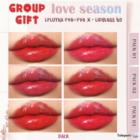 Love Season Lipglosses For Lelutka January 2023 Group Gift by PAIX | Teleport Hub - Second Life Freebies | Second Life Freebies | Scoop.it