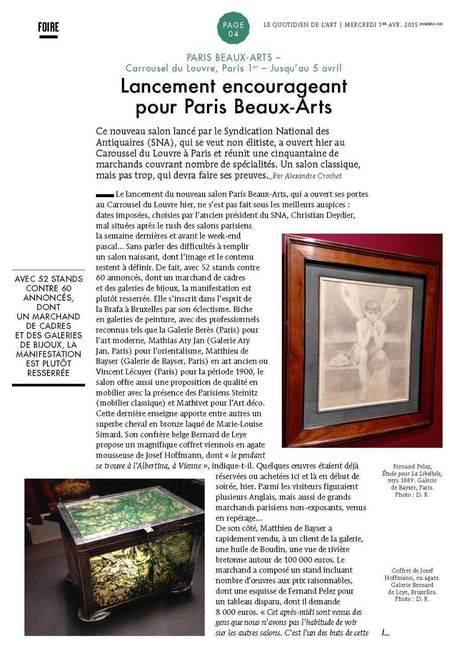 Le Quotidien de l'Art / 1er Avril | Paris Beaux-Arts | Scoop.it